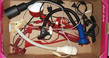 vintage bureaulampen -flexibele  tafellamp -rood- zwart e.a. beschikbaar voor biedingen