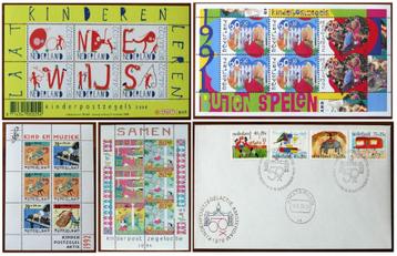 Kinderpostzegels (1974-1995/2008-2013): FDC & blok, postfris beschikbaar voor biedingen