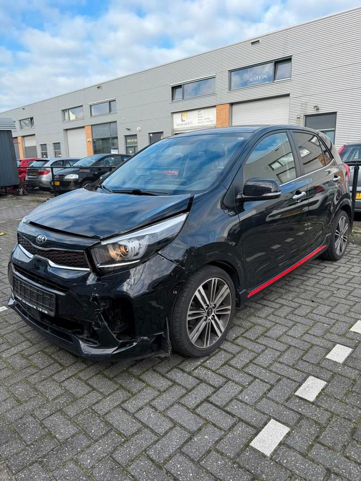 Kia Picanto 1.2 CVVT GT LINE 2021 Bomvol!, Auto diversen, Schadeauto's, Kia, Handgeschakeld, Benzine, Zwart, Ophalen