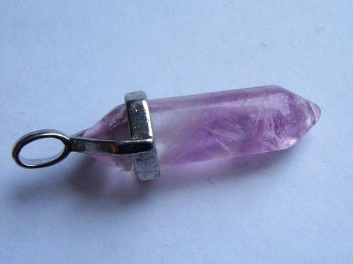 fluoriet pendel hanger mineraal edelsteen hangertje fluorite, Sieraden, Tassen en Uiterlijk, Kettinghangers, Zo goed als nieuw