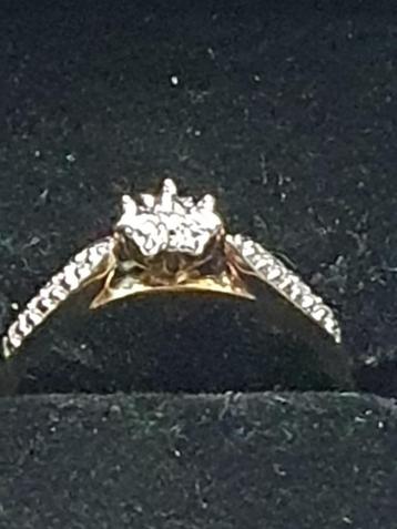 14kr Damesring gekeurd 585 met mooie briljantjes NIEUW beschikbaar voor biedingen