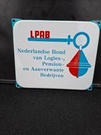 Mooi gaaf emaille bordje  LPAB., Verzamelen, Merken en Reclamevoorwerpen, Ophalen of Verzenden, Zo goed als nieuw, Reclamebord