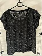 Kanten t-shirt dames, maat L, Verzenden, Zwart, Maat 42/44 (L), Zo goed als nieuw