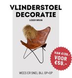 Decoratie vlinderstoel leder uit showroom, Ophalen, Bruin, Nieuw, Leer