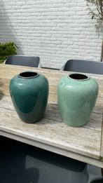 Vazen set, Huis en Inrichting, Woonaccessoires | Vazen, Minder dan 50 cm, Groen, Glas, Zo goed als nieuw