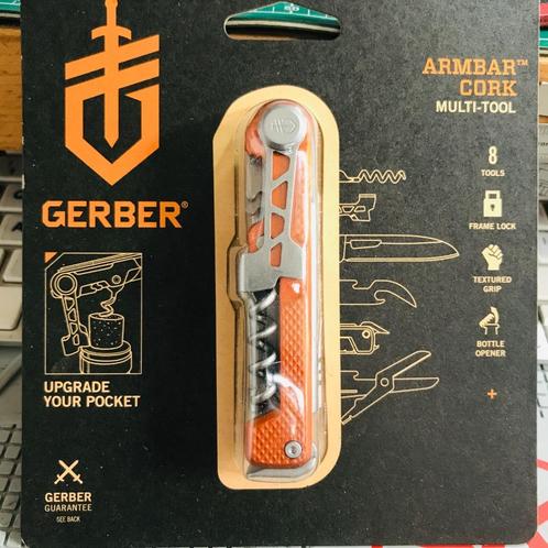 Gerber Armbar-Cork ORANGE Multi-Tool 8-in-1 NEW AANBIEDING v, Caravans en Kamperen, Kampeergereedschap, Nieuw, Ophalen of Verzenden