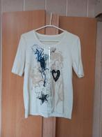 Leuk shirt met print, maat M, Maat 38/40 (M), Beige, Ophalen of Verzenden, Korte mouw