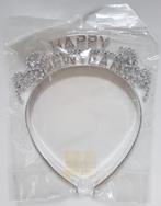 Diadeem HAPPY NEW YEAR, zilverkleurig 2st, oud en nieuw, Ophalen of Verzenden, Nieuw, Hoed of Pruik, Overige