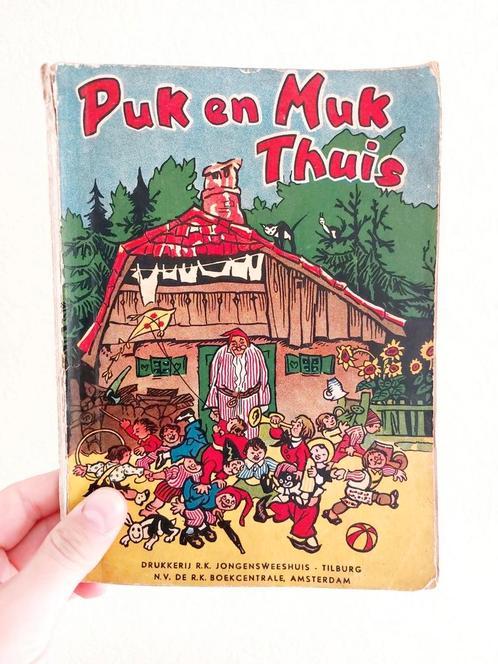 Boek 'Puk en Muk thuis', boekje uit 1940/1948, Verzamelen, Stripfiguren, Ophalen of Verzenden