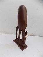 Hert hout jaren 60 vintage retro decoratie dieren, Huis en Inrichting, Woonaccessoires | Overige, Ophalen of Verzenden, Gebruikt