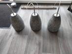 Mooie hanglamp met 3 cracking glas kappen, Cracking glass, Ophalen of Verzenden, Minder dan 50 cm, Glas