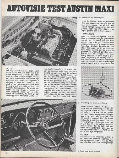 Roadtest AUSTIN Maxi  (Balanza ), Autovisie 1970., Boeken, Auto's | Folders en Tijdschriften, Gelezen, Overige merken, Ophalen of Verzenden