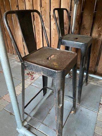 Stalen bistro barkrukken met rugleuning zwart beschikbaar voor biedingen