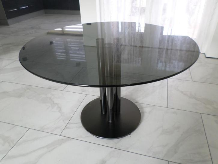 eettafel gehard glas, Huis en Inrichting, Tafels | Eettafels, Zo goed als nieuw, 100 tot 150 cm, 100 tot 150 cm, Vier personen
