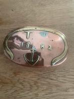 Antiek koperen zeemans tabaksdoos, Ophalen of Verzenden