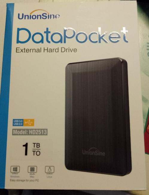 2513 unisine 1 Tb Hdd 2.5, Computers en Software, Harde schijven, Nieuw, Desktop, Extern, HDD, USB, Ophalen of Verzenden