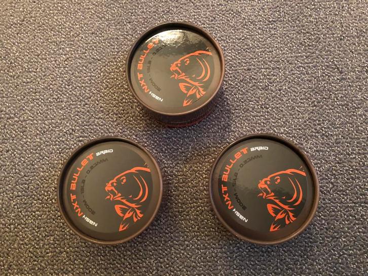 3 x Nash Bullet Braid 200mtr / Matrix Rock Snag Bar, Watersport en Boten, Hengelsport | Karpervissen, Nieuw, Overige typen, Ophalen of Verzenden