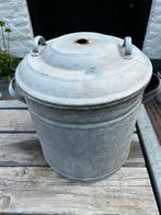Zinken weckketel / emmer/ teil, Tuin en Terras, Tuinwanddecoratie, Ophalen, Zo goed als nieuw