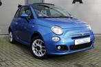 Fiat 500 1.2 Cabrio Sport 2014 Blauw, Auto's, Te koop, Elektrische ramen, Geïmporteerd, 20 km/l