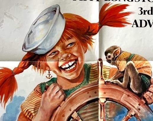 Pippi Langkous (1969) - Originele filmposter, Verzamelen, Posters, Gebruikt, Film en Tv, A1 t/m A3, Rechthoekig Staand, Verzenden