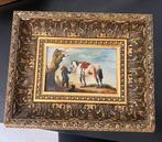 Paard en ruiter – olieverf – klassiek werk in sierlijst, Ophalen of Verzenden