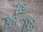 Set van 3 X Letter Applicatie - ZV - Mintgroen 4 cm, Hobby en Vrije tijd, Naaien en Fournituren, Verzenden, Zo goed als nieuw