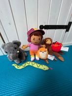 6 jungle knuffels + dora, Kinderen en Baby's, Speelgoed | Knuffels en Pluche, Ophalen, Zo goed als nieuw, Overige typen