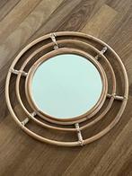 Rotan spiegel, Huis en Inrichting, Woonaccessoires | Spiegels, Ophalen, Zo goed als nieuw, Rond, Minder dan 50 cm
