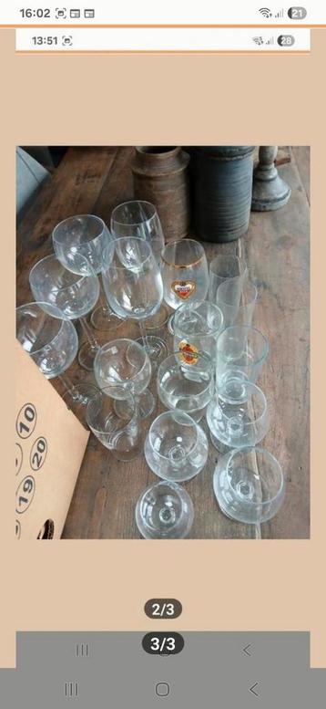 Goede staat 60 wijn bier enzv glazen als nieuw 60 voor 3-   beschikbaar voor biedingen