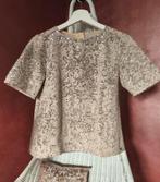 Josh V - Pailletten top zilver champagne goud kleur - mt xs, Verzenden, Beige, Korte mouw, Maat 34 (XS) of kleiner