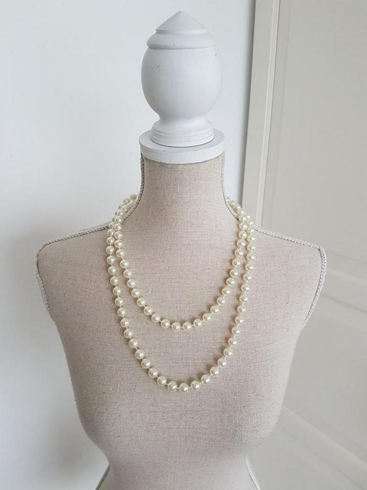 Parel ketting lang, Sieraden, Tassen en Uiterlijk, Kettingen, Nieuw, Verzenden