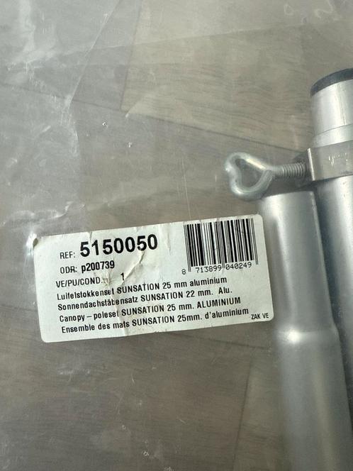 SUNSATION Luifelstokken 25mm Aluminium - Zo Goed Als Nieuw, Caravans en Kamperen, Caravan accessoires, Zo goed als nieuw, Ophalen of Verzenden