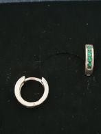 ZGAN! Klapcreolen oorbellen oorringen smaragd emerald, Ophalen of Verzenden, Zo goed als nieuw, Met edelsteen, Knopjes of Stekers