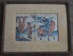 Antieke Japanse houtsnede., Antiek en Kunst, Kunst | Etsen en Gravures, Ophalen of Verzenden
