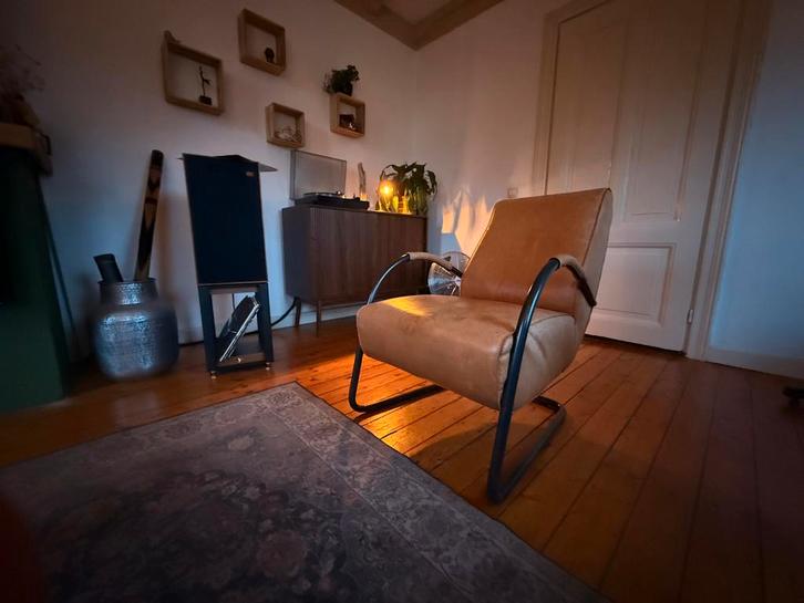 2 x Jess Design Howard Leer cognac kleur, Huis en Inrichting, Fauteuils, Leer, 50 tot 75 cm, 75 tot 100 cm, Ophalen