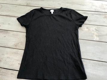 H&M Zwart geribbeld L T-shirt als nieuw beschikbaar voor biedingen