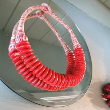 Prachtige antieke Koraal Ketting - Rood 46 cm halsketting  beschikbaar voor biedingen