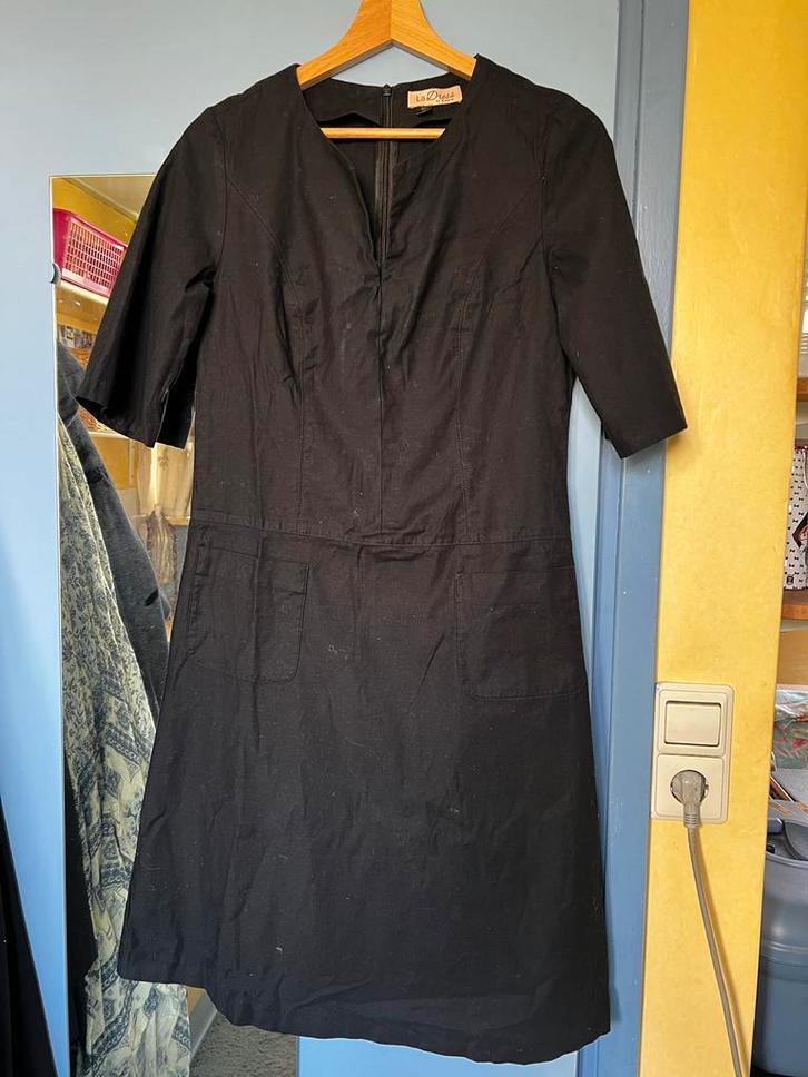 LaDress Zwarte Jurk Maat S, katoen, Kleding | Dames, Jurken, Zo goed als nieuw, Maat 36 (S), Zwart, Knielengte, Ophalen of Verzenden