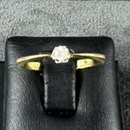 Gouden Ring | 18k* | 1,67g | solitair briljant|16,75| 383516, Sieraden, Tassen en Uiterlijk, Gebruikt, Ophalen of Verzenden, Kleiner dan 17