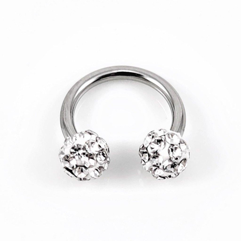 Septum Stalen Piercing Circular Kristal Wit 10mm, Staal, Birgitta-Gracht 33, 6465 EL Kerkrade, Nederland, Verzenden, Oor- of Traguspiercing