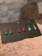 3 paar oorbellen swarovski elements, Ophalen of Verzenden, Zo goed als nieuw, Zilver, Overige materialen