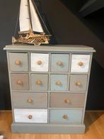 Vintage commode met veel lades, Ophalen, Gebruikt, 50 tot 100 cm, Minder dan 25 cm