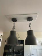2x IKEA HEKTAR Hanglampen - Donkergrijs, Huis en Inrichting, Lampen | Hanglampen, Ophalen, Zo goed als nieuw, Metaal, Minder dan 50 cm