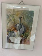 Ingelijst aquarel stilleven door Oscar Lormans, Antiek en Kunst, Ophalen