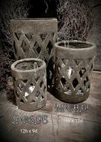 Te koop; stenen windlichten, Huis en Inrichting, Ophalen of Verzenden, Nieuw, Overige materialen, Minder dan 25 cm