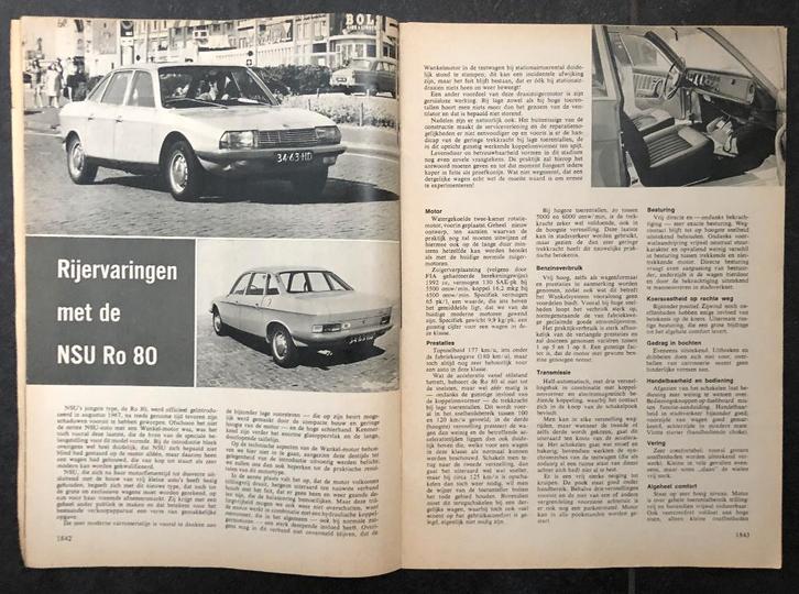 NSU Ro80 test in Autokampioen 1969, Boeken, Auto's | Folders en Tijdschriften, Gelezen, Overige merken, Ophalen of Verzenden