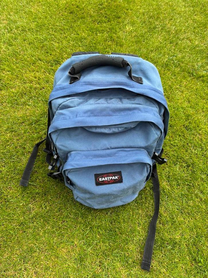 Denim blauwe Eastpack provider schooltas, Sieraden, Tassen en Uiterlijk, Tassen | Schooltassen, Gebruikt, Rugtas, Blauw, Ophalen of Verzenden