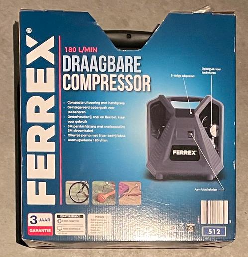 Draagbare compressor, Doe-het-zelf en Verbouw, Compressors, Nieuw, 6 tot 10 bar, Minder dan 25 liter, Minder dan 200 liter/min