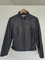 * Zwarte Zacht Leren Bikerjack / Bikerjas * Mt. 36 * ZGAN *, Zwart, Ophalen of Verzenden, Zo goed als nieuw, Maat 36 (S)