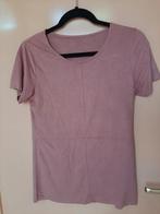 Zacht Suede T-shirt - Maat S, Nieuw, Ophalen of Verzenden, Korte mouw, Roze